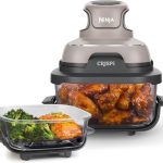 Ninja Crispi Air Fryer, Microwave, Freezer & Dishwasher Safe, Non Toxic Glass Portable Cooking System, 4 QT & 6 Cup Glass Containers with Storage Lids, Easy Meals, Air Fry, Bake, Stone, FN101ST