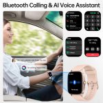 Smart Watches for Women Men with Bluetooth Call & AI Voice, 1.85" HD Fitness Tracker with Heart Rate SpO2 Sleep Monitor, 100+ Sports Modes,Mini Games, IP68 Waterproof Smartwatch for Android iOS Phones - Image 2