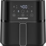 Chefman Air Fryer – 4 QT Compact Airfryer for Quick & Easy Meals in Minutes, Features Hi-Fry Technology for Extra Crisp, Touchscreen Controls with 4 Presets, Nonstick & Dishwasher Safe Basket - Black