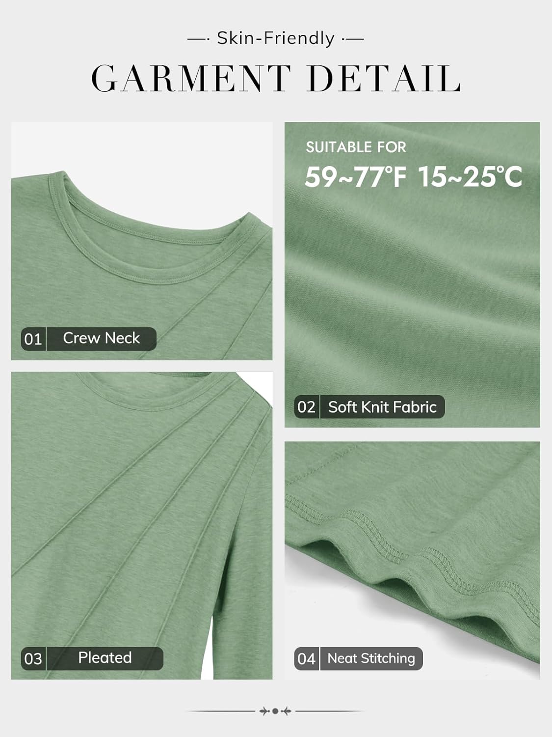 ATHMILE Womens Long Sleeve Shirts Pleated Crew Neck Casual Fall Fashion Tops Loose Fit Lightweight Girls Outfits Clothes 5 ATHMILE Womens Long Sleeve Shirts Pleated Crew Neck Casual Fall Fashion Tops Loose Fit Lightweight Girls Outfits Clothes - Image 5