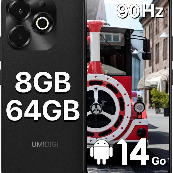 UMIDIGI G9X Unlocked Cell Phone,6.75" 90Hz Display Smart Phone,Android 14,5000mAh,Octa-Core 8(4+4)+64GB 1TB,Face ID Unlock,4G Dual SIM Phone,GPS,FM Radio,Show captions,Unlocked Android Phones
