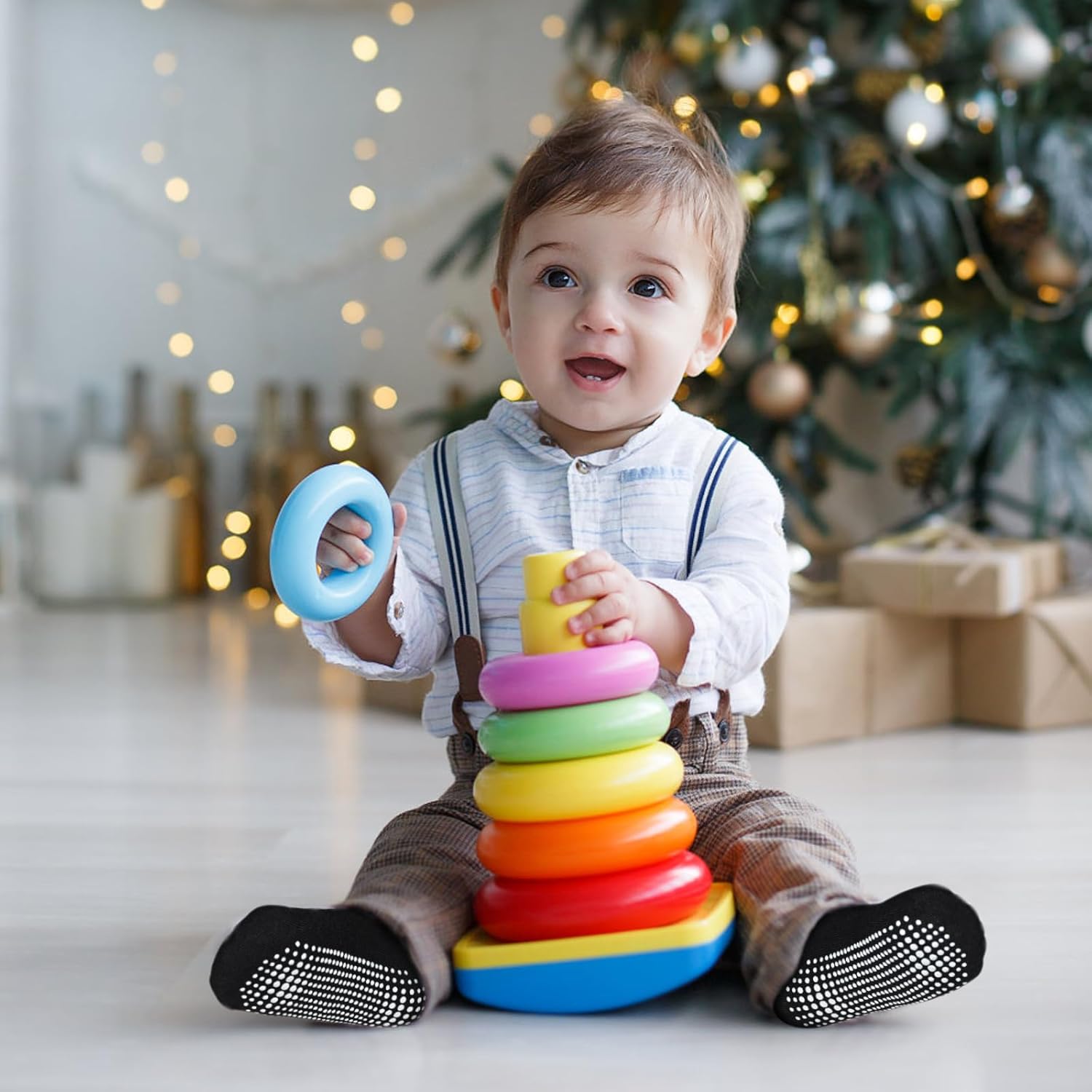 GRPSKCOS Non Slip Toddler Socks 15 Pairs Toddler Grip Anti Skid Low Cut Socks for 1-7 Years Boys Girls 4 GRPSKCOS Non Slip Toddler Socks 15 Pairs Toddler Grip Anti Skid Low Cut Socks for 1-7 Years Boys Girls - Image 4