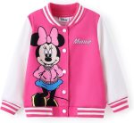 Disney Minnie Mickey Stitch Princess Frozen Elsa Marvel Jacket Lightweight Coat Button up Color Block Sweatshirt 2-14 Years