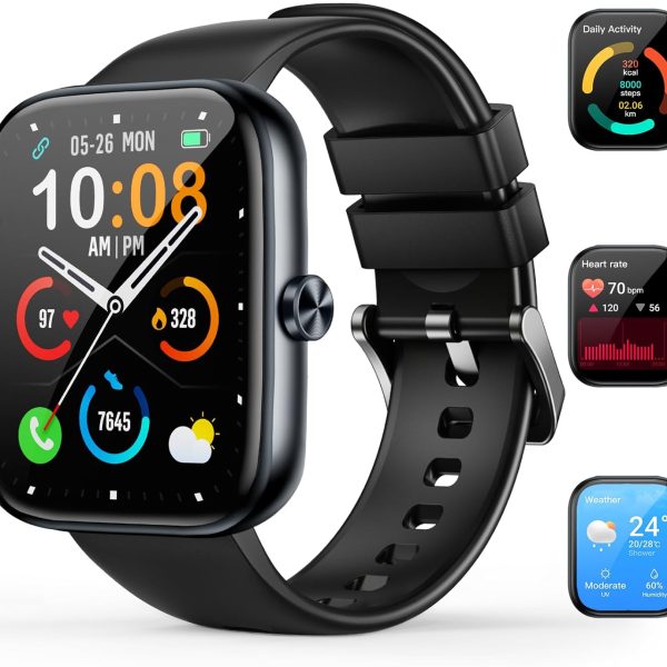Smart Watch for Men Women, 1.83" HD Touchscreen Fitness Watch with Bluetooth Call&Message Notifications, 110+Sport Modes, 24/7 Heart Rate/Sleep Monitor, IP68 Waterproof Fitness Tracker for Android iOS