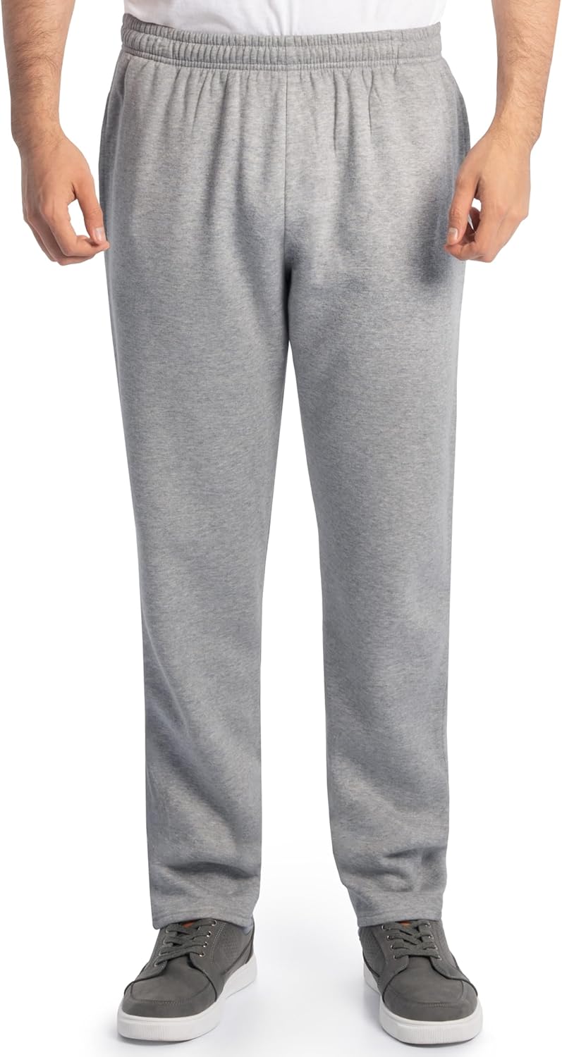 Fruit of the Loom Men's Eversoft Fleece Open Bottom Sweatpants Fruit of the Loom Men's Eversoft Fleece Open Bottom Sweatpants with Pockets, Relaxed Fit, Moisture Wicking, Breathable