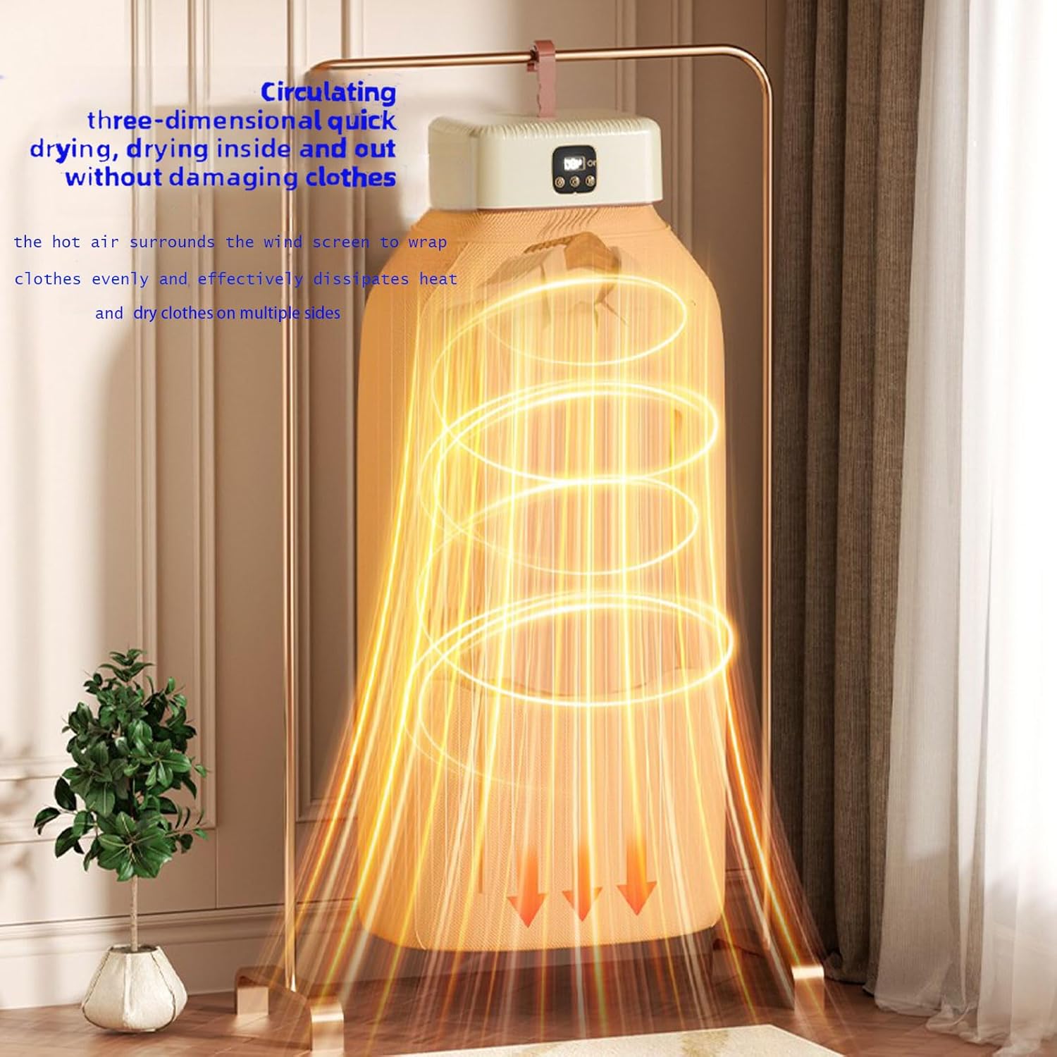 Portable Mini Clothes Dryer - Compact Quiet Fast-Drying for Apartment/RV/Travel, Adjustable Timer, Wrinkle-Reducing Heat 7 Portable Mini Clothes Dryer - Compact Quiet Fast-Drying for Apartment/RV/Travel, Adjustable Timer, Wrinkle-Reducing Heat - Image 7