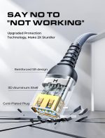 AINOPE 2 Pack USB Extensions Cable High Speed USB 3.0 Extension Cord Type A Male to Female Sturdy Braided Material Fast Data Transfer Compatible with USB Keyboard,Mouse,Flash Drive,Grey,6.6FT+6.6FT - Image 7