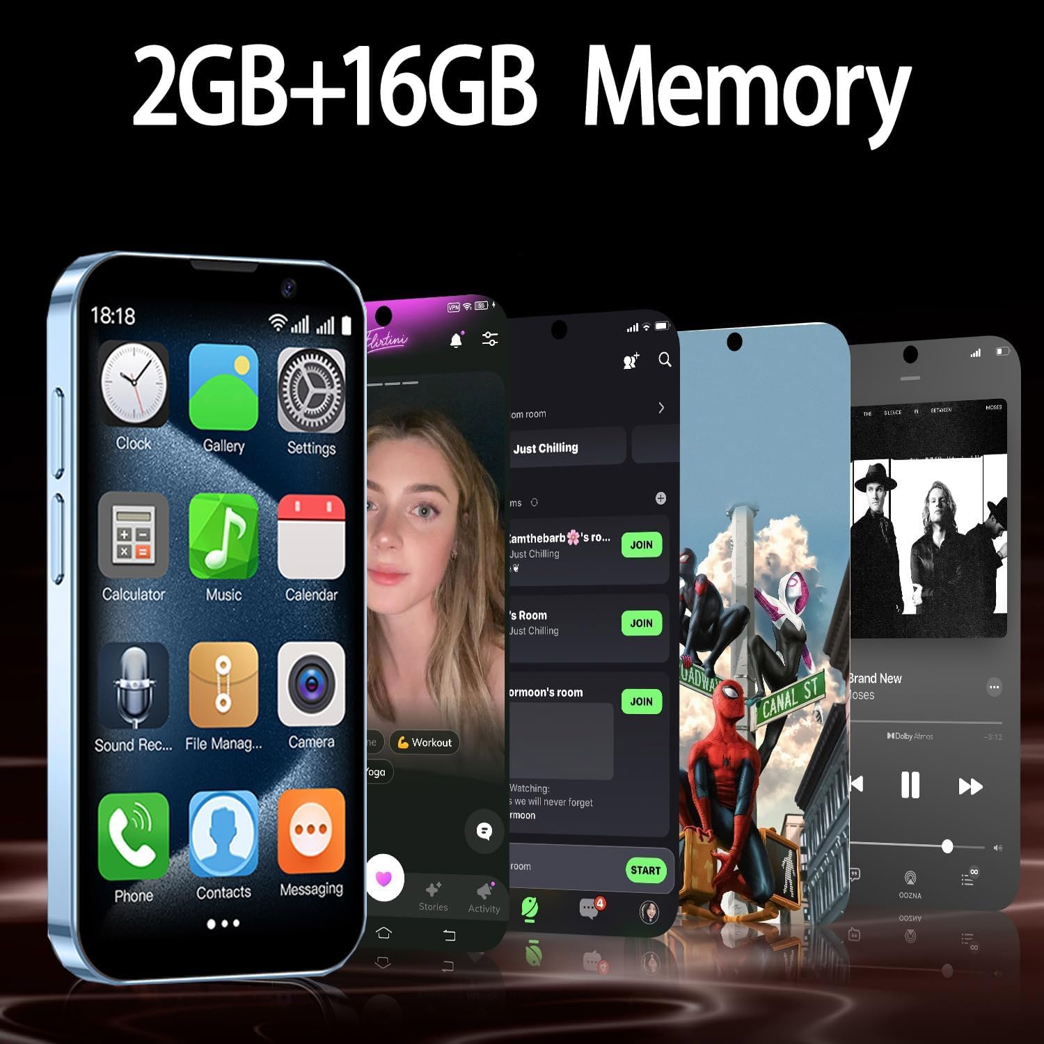 Mini 3G Smartphone Unlocked, 3.0" HD Android Dual Sim Quad Core Face ID Mini Premium Child Small Cell Phone World's Smallest Student Pocket Cellphone, 2+16GB Light Blue 3 Mini 3G Smartphone Unlocked, 3.0" HD Android Dual Sim Quad Core Face ID Mini Premium Child Small Cell Phone World's Smallest Student Pocket Cellphone, 2+16GB Light Blue - Image 3