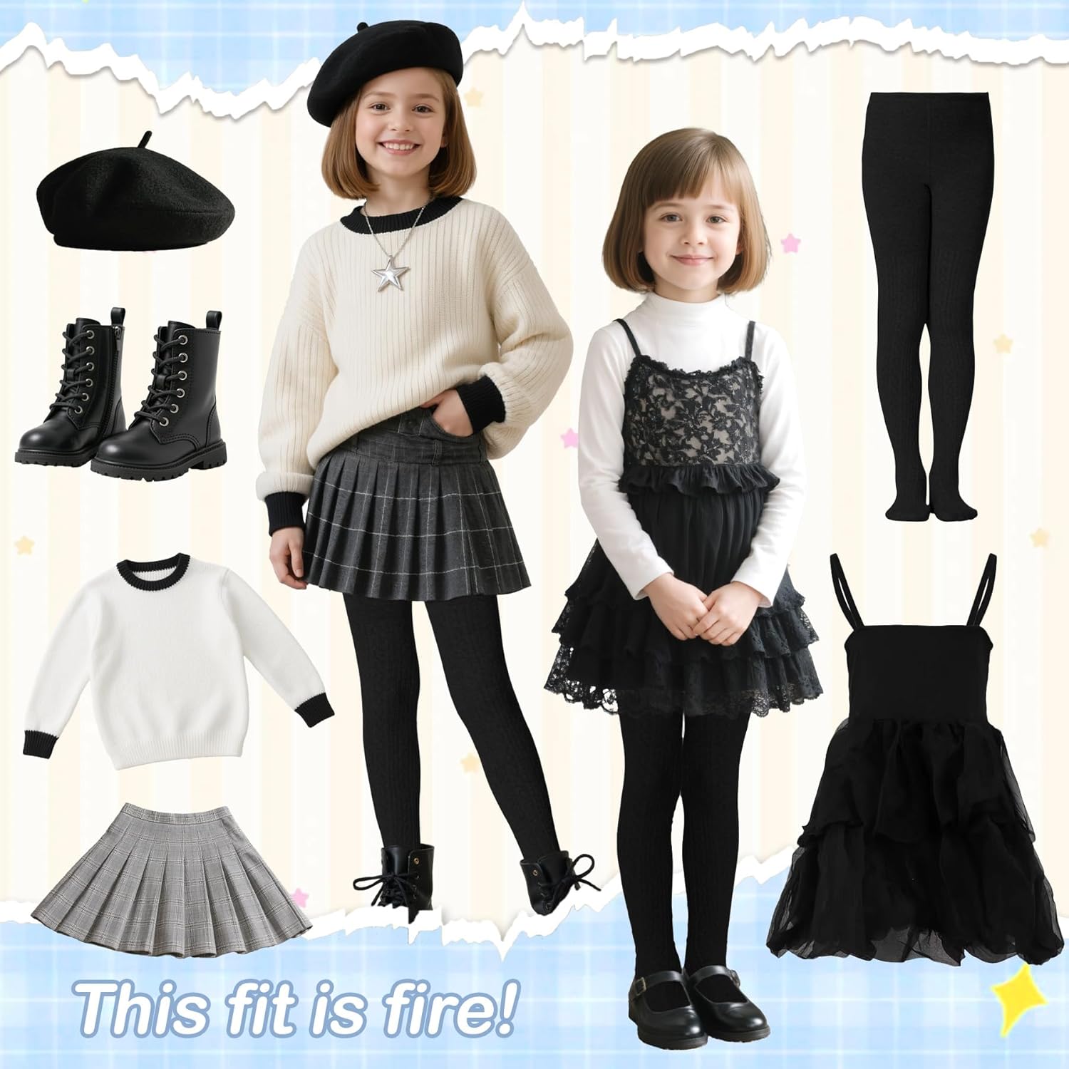 Zando 3Pack Girls Tights Kids Cable Knit Cotton Footed Seamless Tights Winter Warm Leggings Stockings for School Daily 4-12T 5 Zando 3Pack Girls Tights Kids Cable Knit Cotton Footed Seamless Tights Winter Warm Leggings Stockings for School Daily 4-12T - Image 5