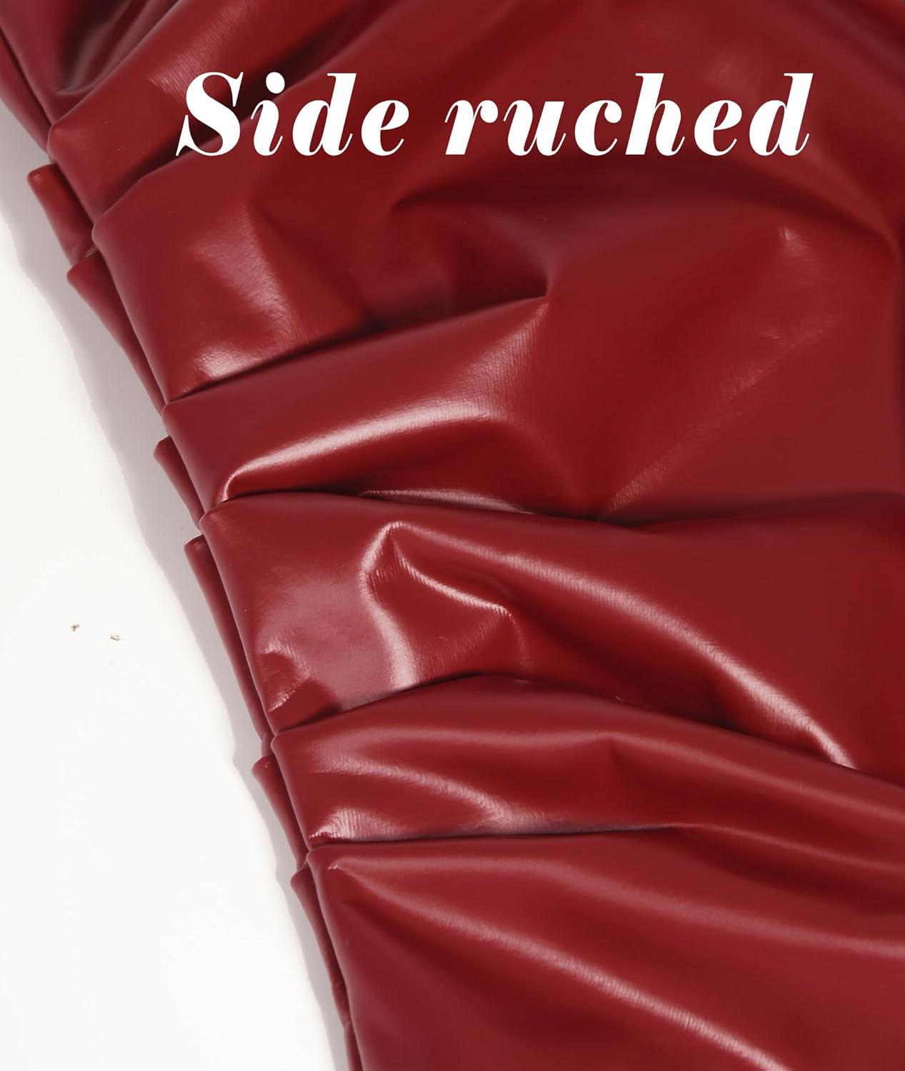 OZICERD Faux Leather Tube Top Strapless Going Out Tops for Women Sexy Club Tops Rave Concert Outfit Ruched Bandeau Crop Top 7 OZICERD Faux Leather Tube Top Strapless Going Out Tops for Women Sexy Club Tops Rave Concert Outfit Ruched Bandeau Crop Top - Image 7