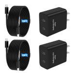 45W 2Pack Super Fast Charger USB C Dual Port Android Phone Charger Type C Fast Charging Block with 10FT Type-C Charger Cord for Samsung Galaxy S25/S25 Ultra/S25+/S24 Ultra/S24/S24+/S23/S22/iphone 17