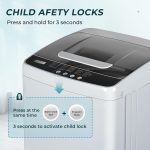 EUHOMY 1.03cu.ft Portable Washer, 8.8LBS Capacity Small Portable Washing Machine with 10 Programs 5 Water Levels, Drain Pump and LED Display,Compact Washer for Apartments, RVs, Homes, Light Gray - Image 8