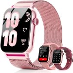 Smart Watches for Women, 1.83" HD Fitness Tracker (Answer/Make Calls), 120+ Sport Modes with Heart Rate/Sleep Monitor, IP68 Waterproof, Fitness Watch for iOS Android, Pink