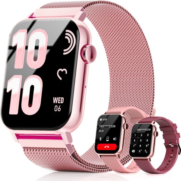 Smart Watches for Women, 1.83" HD Fitness Tracker (Answer/Make Calls), 120+ Sport Modes with Heart Rate/Sleep Monitor, IP68 Waterproof, Fitness Watch for iOS Android, Pink