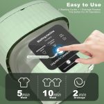 Mini Portable Washing Machine, 9L, 3 Modes, Blue Light Disinfection, Ideal for Underwear, Socks, Baby Clothes. Foldable for Space-Saving, Perfect for Apartments, Hotels, Camping & Travel (Green) - Image 3