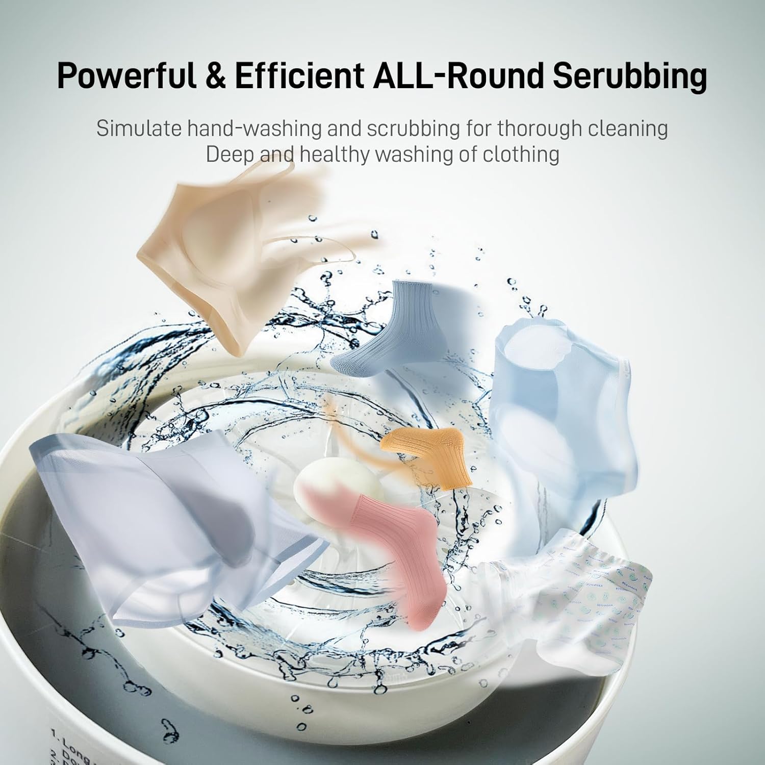 Underwear Washing Machine | Portable 1L Rechargeable Mini Washer Deep Cleaning of Underwear, Baby Small Clothes, Socks | Lightweight and Compact for Apartment, Dorm, Hotel, Travel (White) 5 Underwear Washing Machine | Portable 1L Rechargeable Mini Washer Deep Cleaning of Underwear, Baby Small Clothes, Socks | Lightweight and Compact for Apartment, Dorm, Hotel, Travel (White) - Image 5