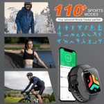 Smart Watch for Men Women(Answer/Make Calls), 1.95" HD Touch Screen Fitness Watch with Sleep Heart Rate Monitor, 110+ Sports Modes, IP68 Waterproof Activity Trackers Compatible with Android iOS, Black - Image 3