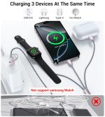 Temdan for Travel Vacation Essentials,3 in 2 USB C Cable for Apple Watch Charger/iPhone 17 Charger/Lightning,Multi Charging Cable Cord,Camping Essentials,Portable Designed for iWatch &iPhone 16-12-5FT - Image 3