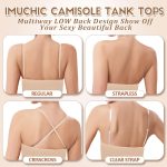 Camisole Tank Tops for Girls, Stretch Undershirts Comfortable Camis with Clear Straps and Silicone Cover - Image 3