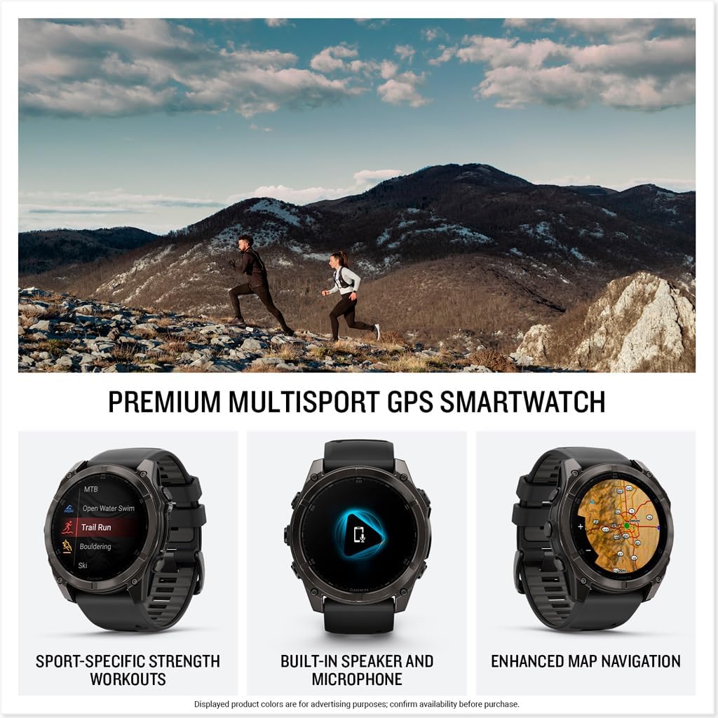 Garmin fēnix® 8 – 51 mm, AMOLED, Sapphire, Premium Multisport GPS Smartwatch, Long-Lasting Battery Life, Dive-Rated, Built-in LED Flashlight, Carbon Gray DLC Titanium with Pebble Gray Band 2 Garmin fēnix® 8 – 51 mm, AMOLED, Sapphire, Premium Multisport GPS Smartwatch, Long-Lasting Battery Life, Dive-Rated, Built-in LED Flashlight, Carbon Gray DLC Titanium with Pebble Gray Band - Image 2