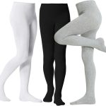 Zando 3Pack Girls Tights Kids Cable Knit Cotton Footed Seamless Tights Winter Warm Leggings Stockings for School Daily 4-12T