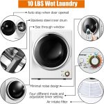 COSTWAY GYJ25-78 110V Electric Portable Clothes Stainless Steel Tub Laundry Dryer, for 4 Automatic Drying Mode, White - Image 4
