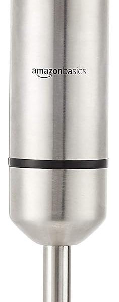 Amazon Basics Multi-Speed Immersion Hand Blender for Kitchen Mixing, Smoothies, Soups, 500 Watt Powerful, Silver