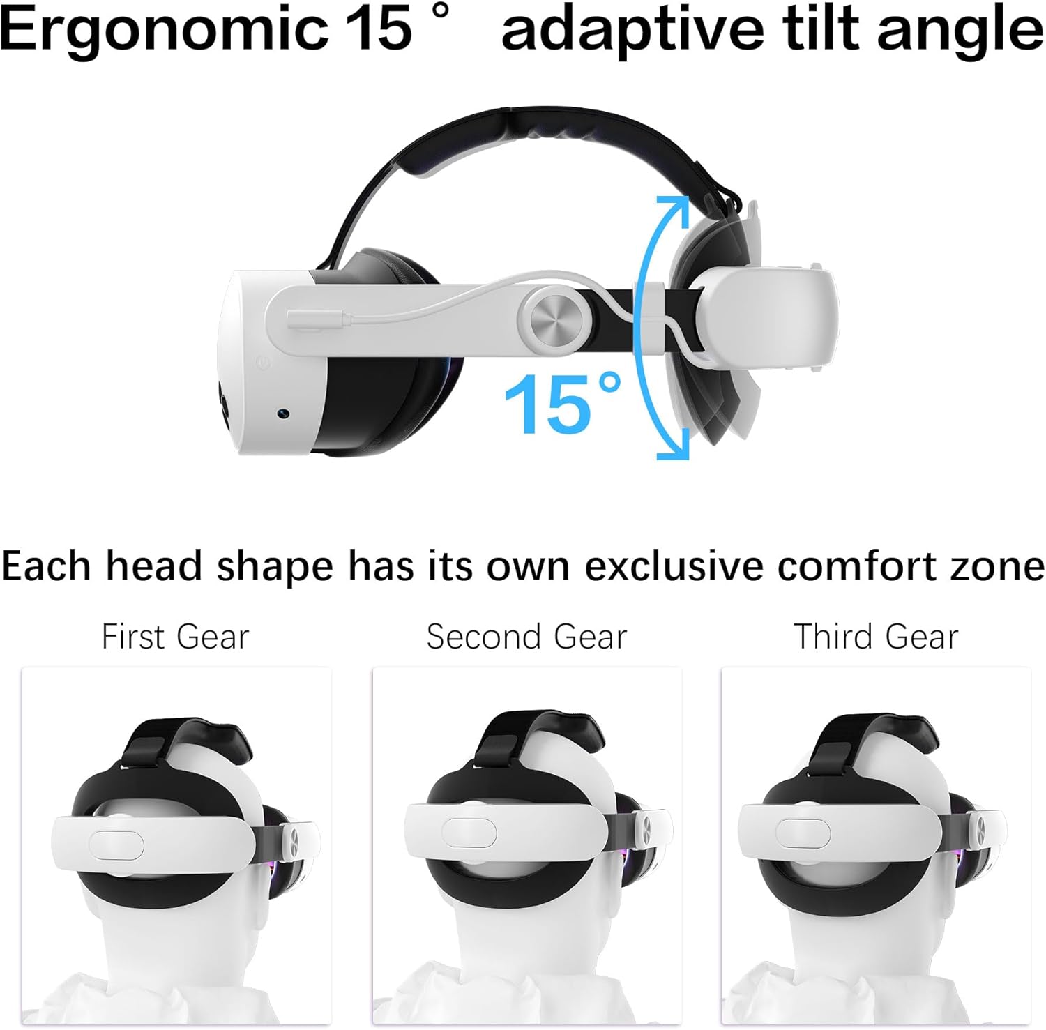 Head Strap for Oculus Meta Quest 3/3S with Battery, Adjustable VR Accessories with One-Click Fit, Rear Cushion Dial, 2–4H Playtime, VR Head Strap Reduce Facial Stress for Gaming Comfort 3 Head Strap for Oculus Meta Quest 3/3S with Battery, Adjustable VR Accessories with One-Click Fit, Rear Cushion Dial, 2–4H Playtime, VR Head Strap Reduce Facial Stress for Gaming Comfort - Image 3