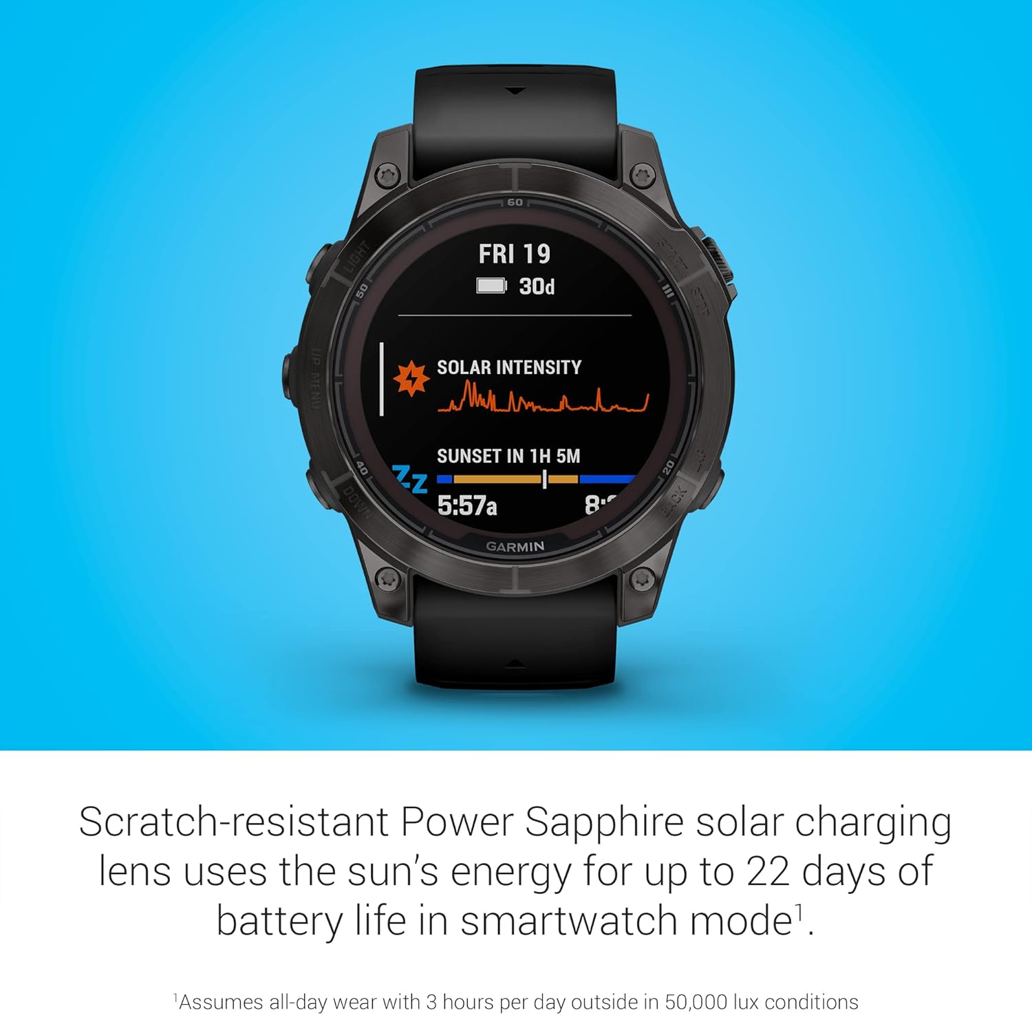 Garmin fēnix 7 Pro Sapphire Solar, Multisport GPS Smartwatch, Built-in Flashlight, Solar Charging Capability, Black 4 Garmin fēnix 7 Pro Sapphire Solar, Multisport GPS Smartwatch, Built-in Flashlight, Solar Charging Capability, Black - Image 4