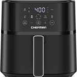 Chefman Air Fryer – 6 QT Compact Airfryer for Quick & Easy Meals in Minutes, Features Hi-Fry Technology for Extra Crisp, Touchscreen Controls with 4 Presets, Nonstick & Dishwasher Safe Basket - Black