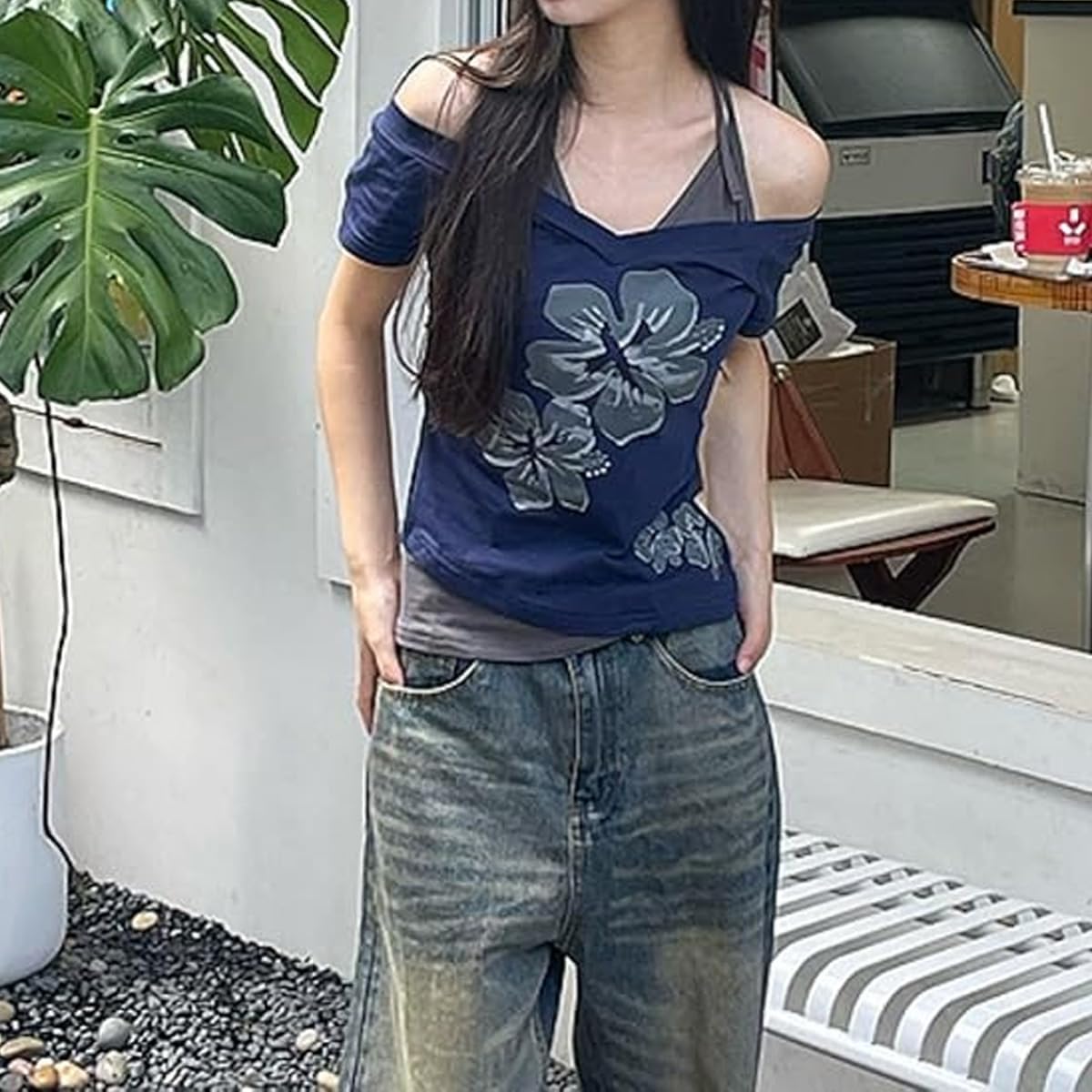 Emo Grunge Shirts Women 2000s Graphic Baby Tees Fake Two Piece Short Sleeve Vintage Y2k Crop Top Goth Alt Clothes 3 Emo Grunge Shirts Women 2000s Graphic Baby Tees Fake Two Piece Short Sleeve Vintage Y2k Crop Top Goth Alt Clothes - Image 3