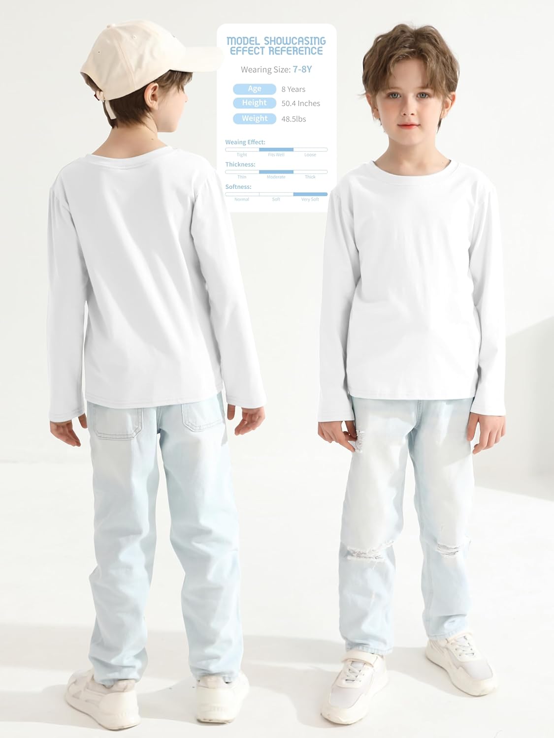 4 Pack Boys Long Sleeve Shirts Soft Cotton Basic Tees Youth Boys Long Sleeve T-Shirts Layering Shirts Tagless 3 4 Pack Boys Long Sleeve Shirts Soft Cotton Basic Tees Youth Boys Long Sleeve T-Shirts Layering Shirts Tagless - Image 3
