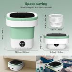 Portable Washing Machine, 12L Upgraded Mini Washing Machine With Spin Basket, Foldable Washer Cleaning for Underwear, Baby Clothes Socks and Small Items, Small Washer for Apartments, Dorm,RV (Green) - Image 2