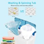 COSTWAY Portable Washing Machine Twin Tub 26 Lbs Capacity, 18 Lbs 8 Lbs Spinner, Compact Control Knobs Timer Function, Drain Pump, Laundry washer, for Apartment RV, Blue - Image 6