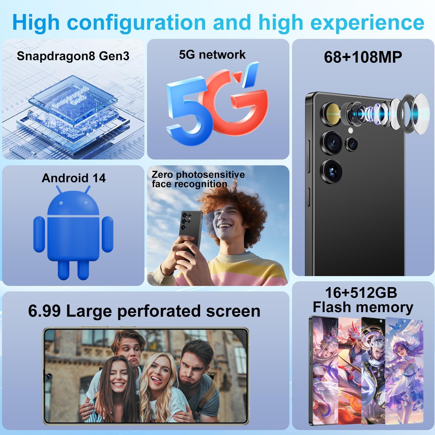 MMY I25 Ultra Unlocked Cell Phone, Built in Pen,6.99" HD Screen 16+512GB Unlocked Phones,Android 14 7000mAh Long Battery Life Smartphone,5G/Dual SIM/Fingerprint Unlock/Face ID (Black, 16+512) 2 MMY I25 Ultra Unlocked Cell Phone, Built in Pen,6.99" HD Screen 16+512GB Unlocked Phones,Android 14 7000mAh Long Battery Life Smartphone,5G/Dual SIM/Fingerprint Unlock/Face ID (Black, 16+512) - Image 2