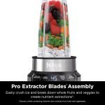 Ninja | Blender | Nutri Pro | Single Serve | For Smoothies, Salsa, Shakes and Frozen Drinks | Includes 2 Smoothie Cups & Lids | Crushes Ice, Fruit & Veggies |Silver | BN401 - Image 3