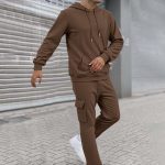 Mens Sweatsuits 2 Piece Set Fleece Hoodies and Cargo Sweatpants Set Casual Athletic Tracksuits Winter Jogging Suit - Image 2