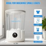 Portable Mini Washing Machine, 2L Underwear Washer 4000mAh Compact Deep Cleans Underwear, Baby Clothes, Lightweight Washing Machine for Apartment, Dorm, Hotel, Travel, Camping - Image 4