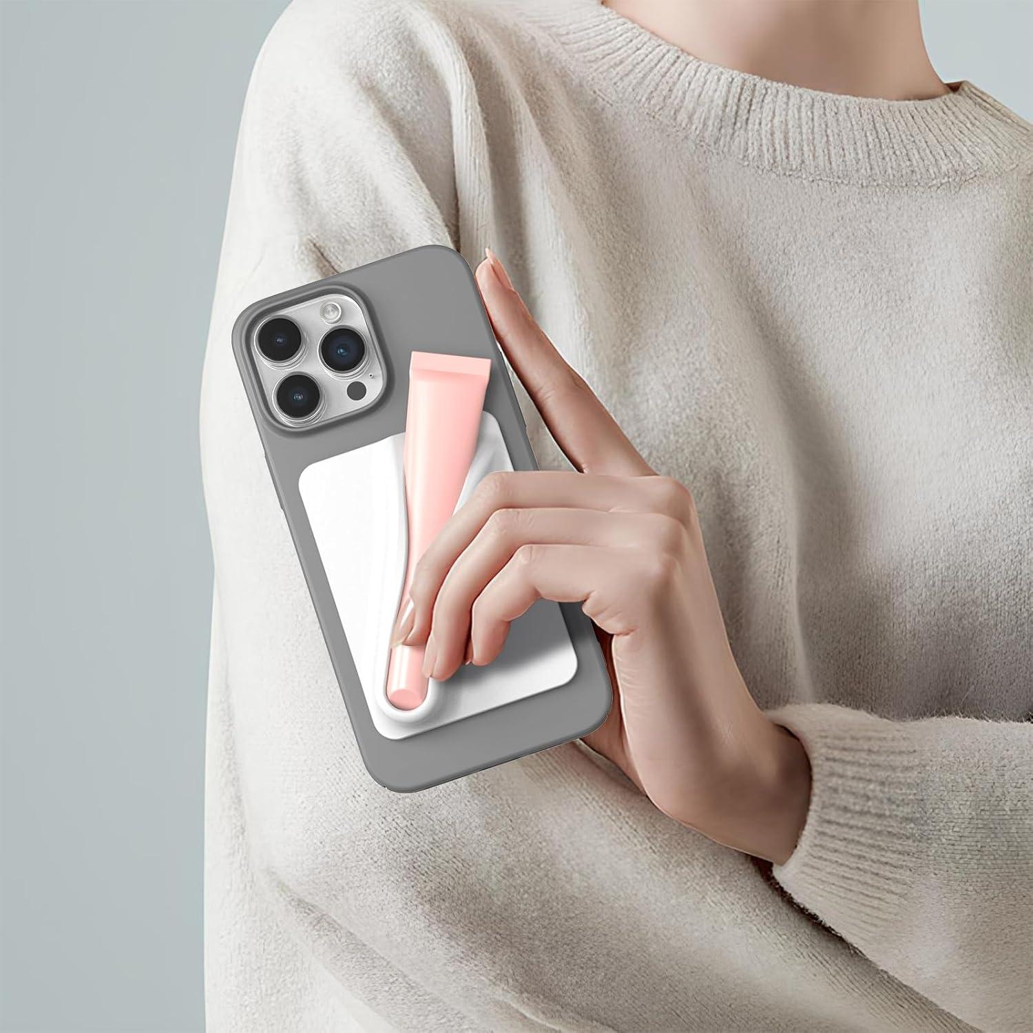 DOB SECHS Silicone Lip Holder for Cell Phone Lipstick Lip Glaze Phone Case Back Stick On Holder for iPhone and Android Phones, Grey 7 DOB SECHS Silicone Lip Holder for Cell Phone Lipstick Lip Glaze Phone Case Back Stick On Holder for iPhone and Android Phones, Grey - Image 7