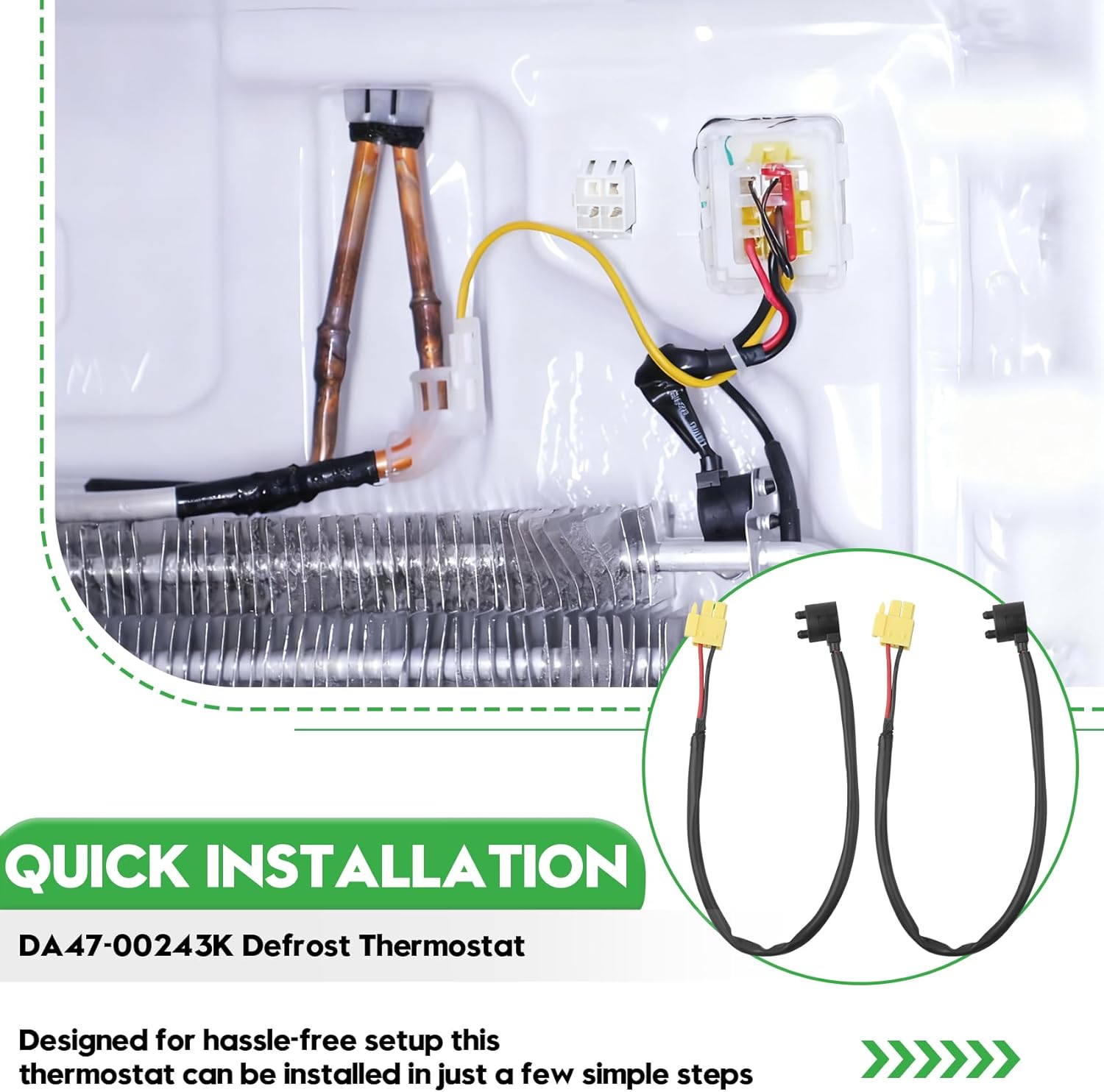 DA47-00243K Defrost Thermostat Compatible with Samsung Refrigerator, Replace Part Number DA47-00243B, DA47-00243C, DA47-00243J, 2025696, AP4403832 and PS4140510 (1 Pack) 5 DA47-00243K Defrost Thermostat Compatible with Samsung Refrigerator, Replace Part Number DA47-00243B, DA47-00243C, DA47-00243J, 2025696, AP4403832 and PS4140510 (1 Pack) - Image 5