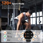 Smart Watches for Men Women, 1.43" AMOLED Display Smartwatch with 7-Day Battery, 120+ Sport Modes, Bluetooth Calls, Heart Rate/Sleep Monitor, IP68 Waterproof for iPhone Android Compatible (Black) - Image 3