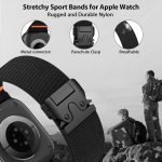 Elastic Sport Band for Apple Watch Ultra 3/2/1 Bands 49mm 46mm 45mm 44mm 42mm 41mm 40mm 38mm Men Women, Adjustable Parachute Buckle Nylon Fabric Wristband for iWatch Series 11 10 SE 9 8 7 6 5 4 3 - Image 2