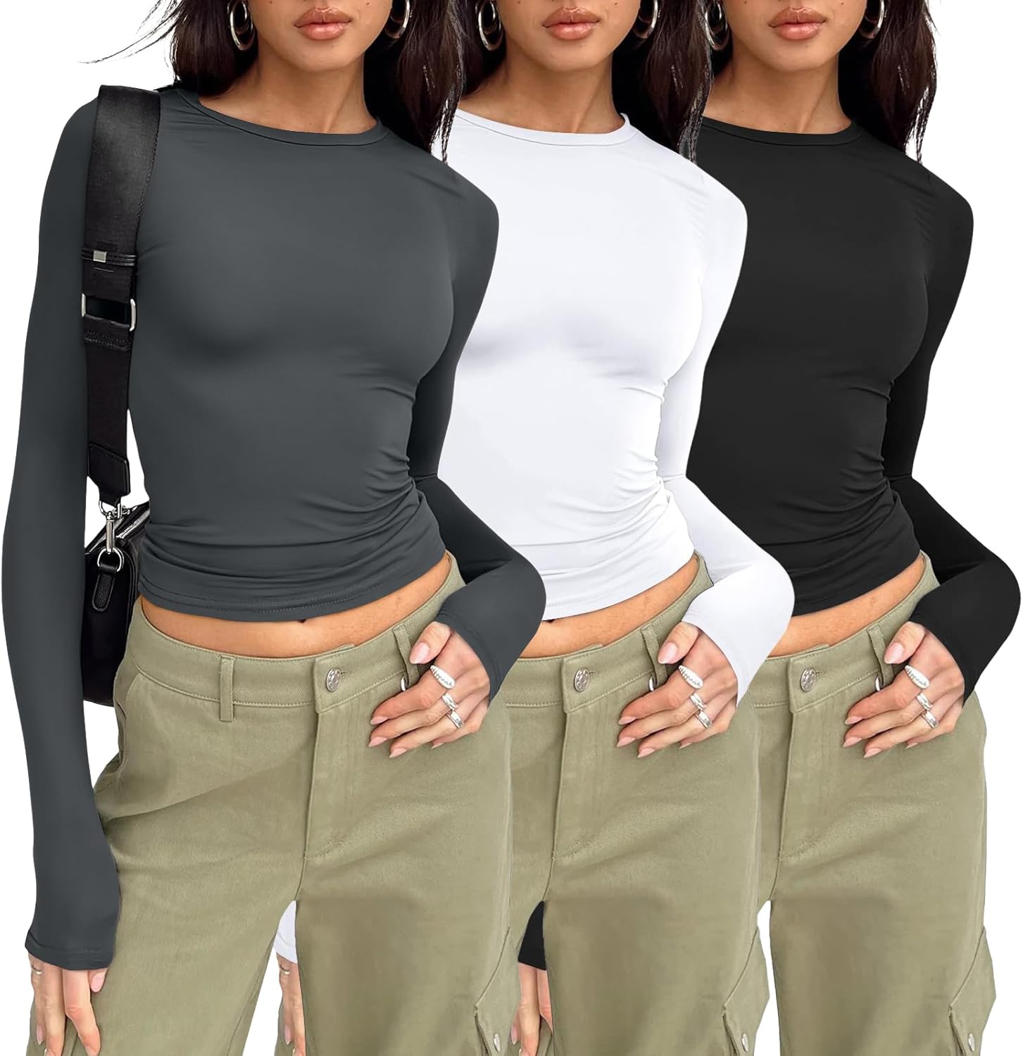 AUTOMET 3 Pack Womens Long Sleeve T Shirts Fall Fashion AUTOMET 3 Pack Womens Long Sleeve T Shirts Fall Fashion Basic Going Out Crop Tops Slim Fitted Winter Clothes 2025