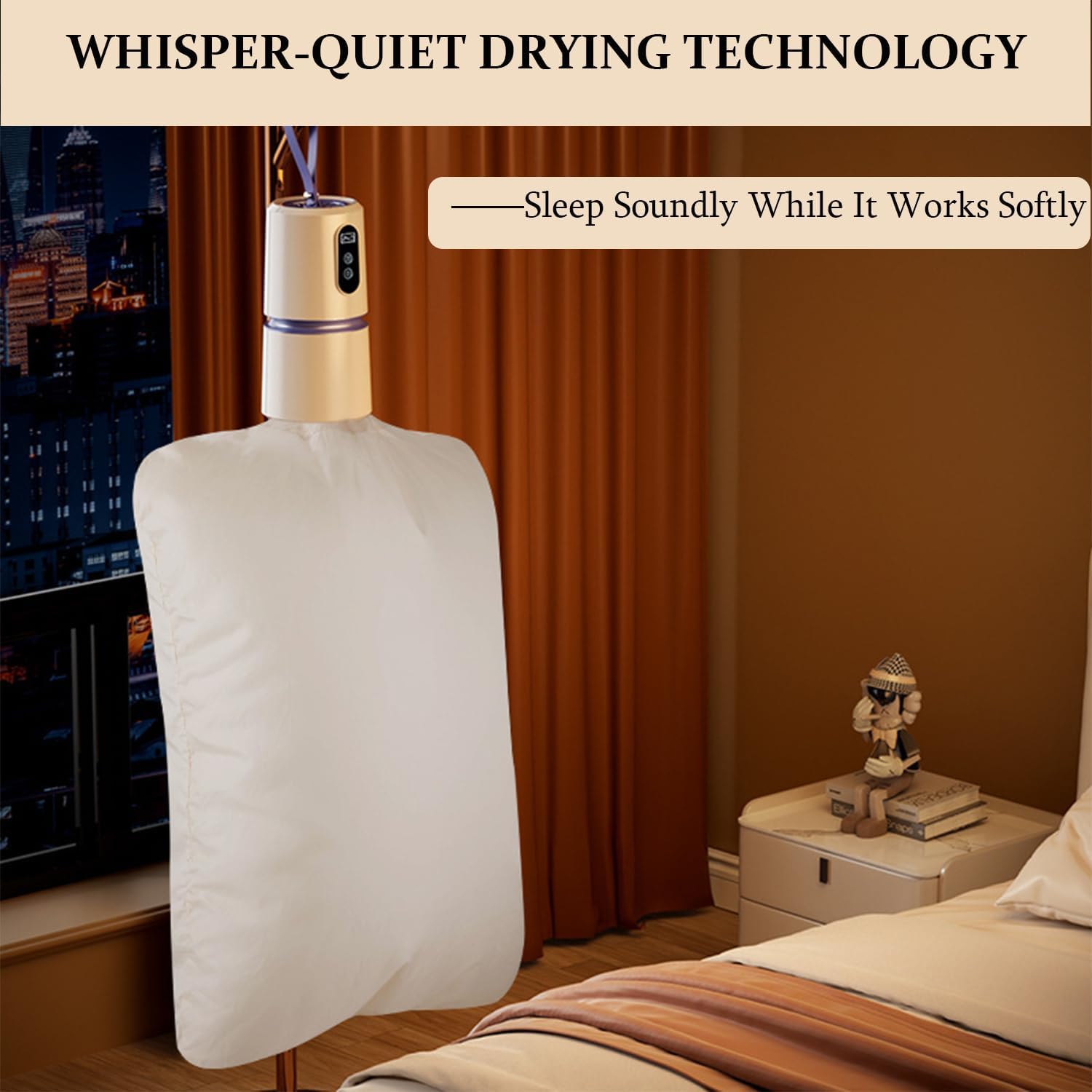 Portable Clothes Dryer with Timer, Portable Dryer with 360° Hot Air Technology & Dry Bag, Quiet Operation Mini Laundry Dryers, 30-240 Min Timer, for Travel, Apartment, RV, Dorm 5 Portable Clothes Dryer with Timer, Portable Dryer with 360° Hot Air Technology & Dry Bag, Quiet Operation Mini Laundry Dryers, 30-240 Min Timer, for Travel, Apartment, RV, Dorm - Image 5