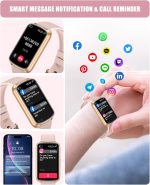 Fitness Tracker, Smart Watch for Women Men with 24/7 Heart Rate/Blood Pressure/Blood Oxygen Monitor,Sleep Tracker,Step & Calorie Counter, IP68 Waterproof Fitness Watches Compatible with Android&iPhone - Image 2
