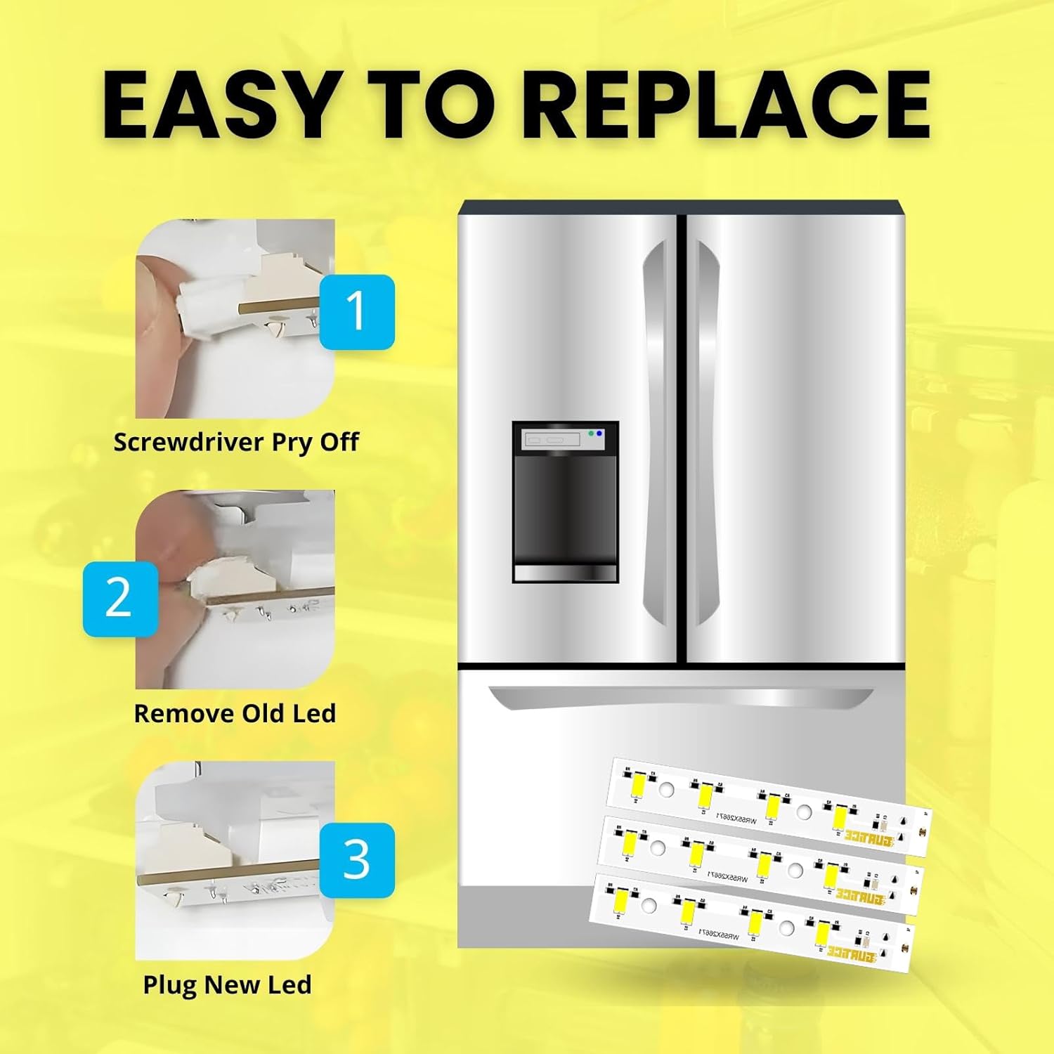 New Upgraded 3 Pack WR55X26671 PS11767930 AP6035586 Led Light Board Compatible for GE Refrigerator Replace 4468532 EAP11767930 LED3344588 2 New Upgraded 3 Pack WR55X26671 PS11767930 AP6035586 Led Light Board Compatible for GE Refrigerator Replace 4468532 EAP11767930 LED3344588 - Image 2