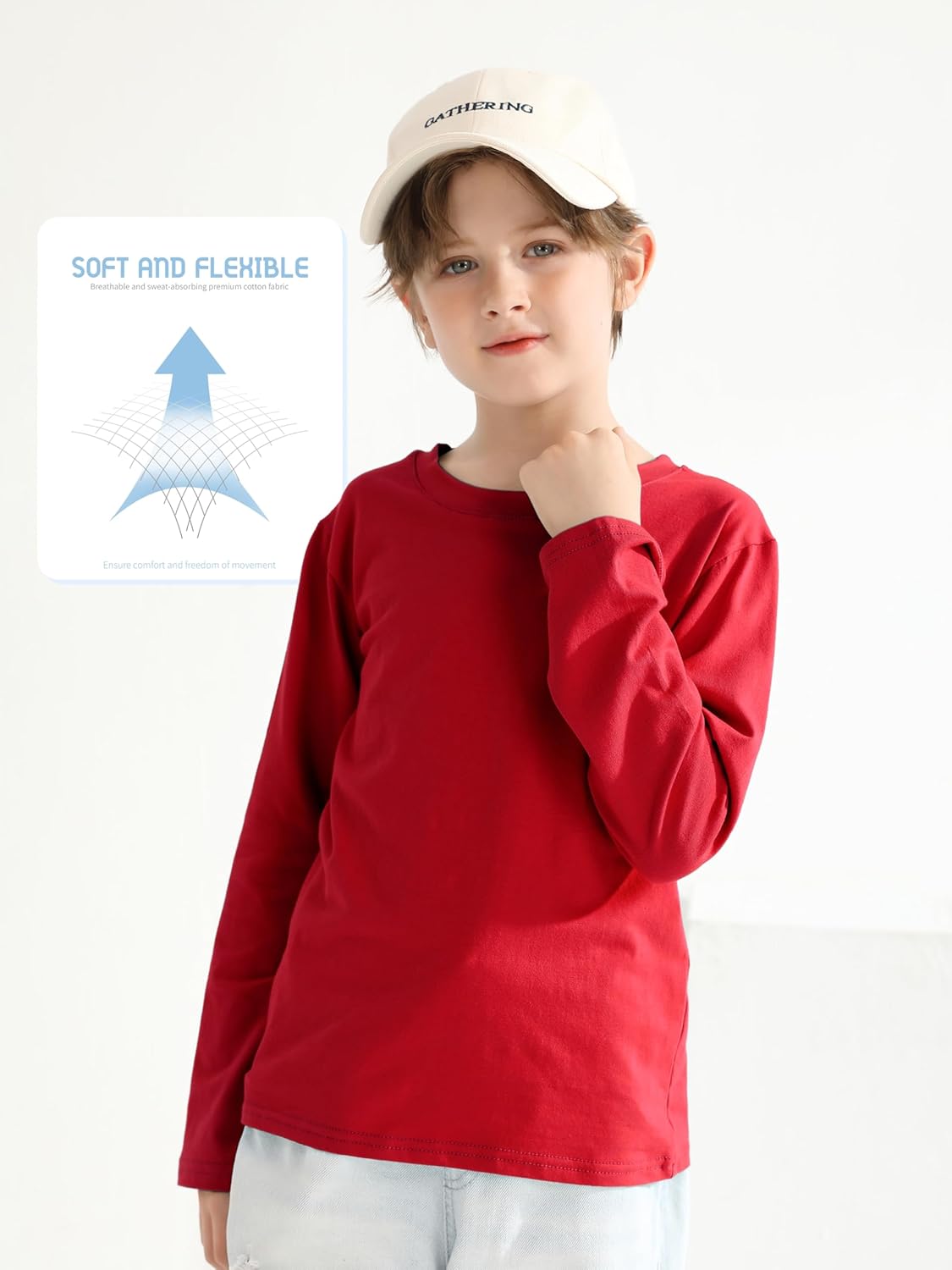 4 Pack Boys Long Sleeve Shirts Soft Cotton Basic Tees Youth Boys Long Sleeve T-Shirts Layering Shirts Tagless 4 4 Pack Boys Long Sleeve Shirts Soft Cotton Basic Tees Youth Boys Long Sleeve T-Shirts Layering Shirts Tagless - Image 4