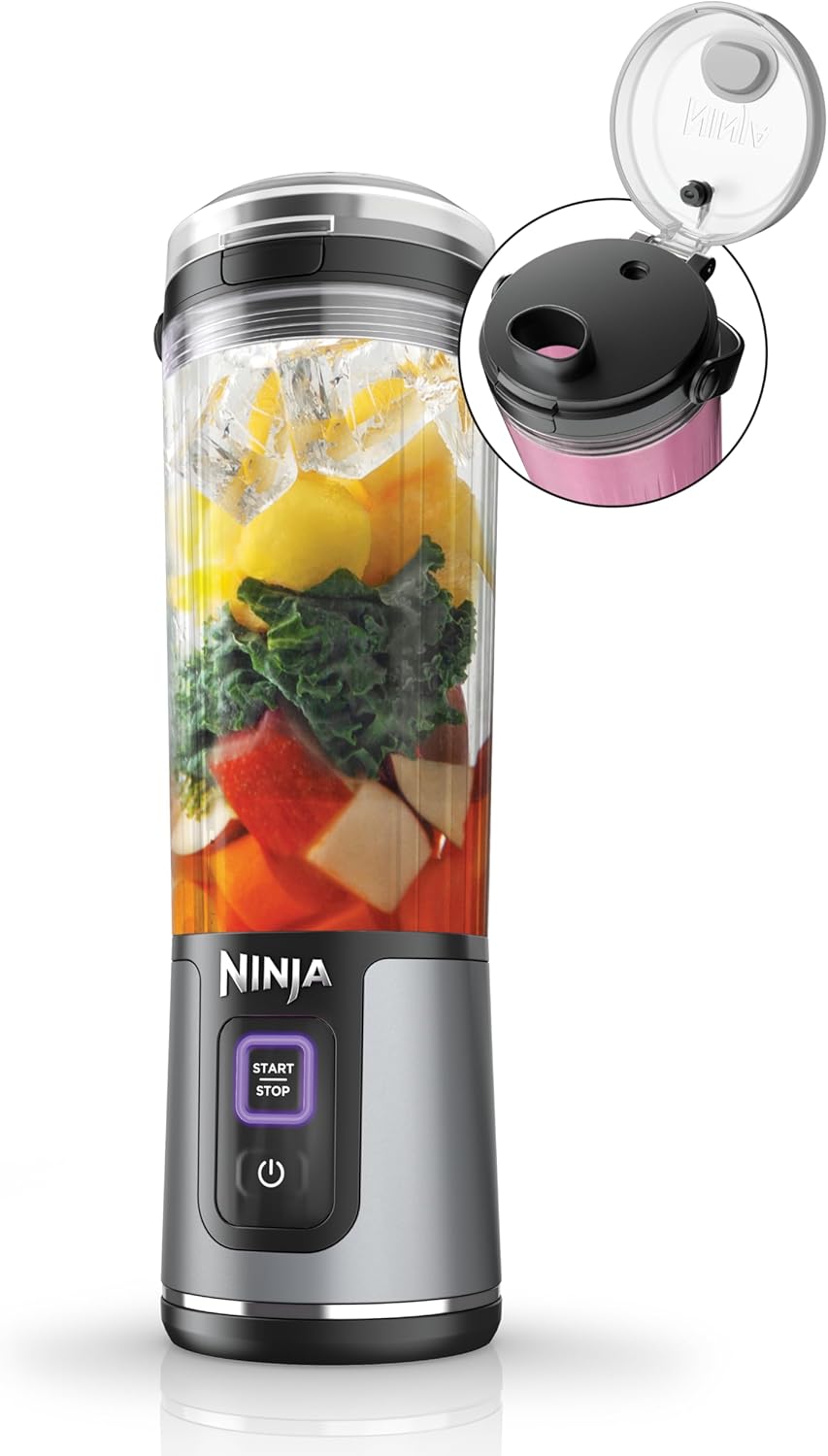 Ninja BC151BK Blast Portable Blender, Cordless, 18oz. Vessel, Personal Blender-for Shakes & Smoothies, BPA Free, Leakproof-Lid & Sip Spout, USB-C Rechargeable, Dishwasher Safe Parts, Black 1 Ninja BC151BK Blast Portable Blender, Cordless, 18oz. Vessel, Personal Blender-for Shakes & Smoothies, BPA Free, Leakproof-Lid & Sip Spout, USB-C Rechargeable, Dishwasher Safe Parts, Black