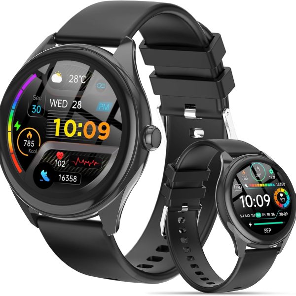 Smart Watches for Women Men, 1.39" HD IPS Touchscreen Smartwatch with 120 Sports Modes, Heart Rate/Sleep Monitor, IP67 Waterproof, Bluetooth Call & Music Control for iPhone/Android (Black)