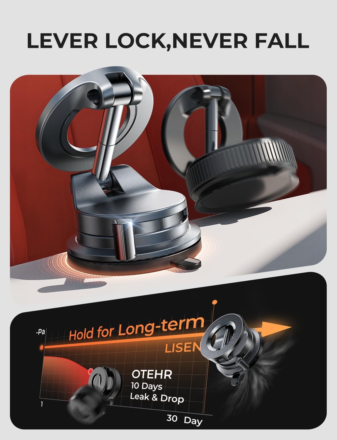 LISEN Vacuum Magnetic Phone Holder for Car, SuctionPro Magsafe Car Mount 360 Adjustable Phone Mount for Car Accessories/Truck/Jeep/Windshield/Mirror/Kitchen/Gym for iPhone 17 Pro Max 16 15 14 13 5 LISEN Vacuum Magnetic Phone Holder for Car, SuctionPro Magsafe Car Mount 360 Adjustable Phone Mount for Car Accessories/Truck/Jeep/Windshield/Mirror/Kitchen/Gym for iPhone 17 Pro Max 16 15 14 13 - Image 5